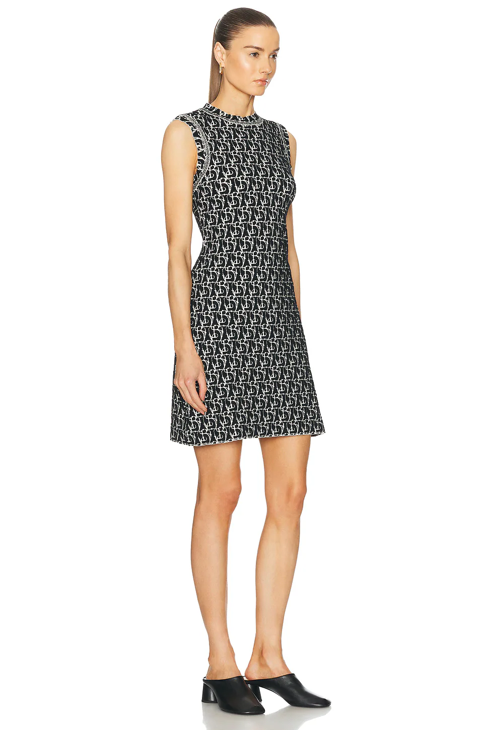 Sleeveless Mini Dress Black IP Pattern