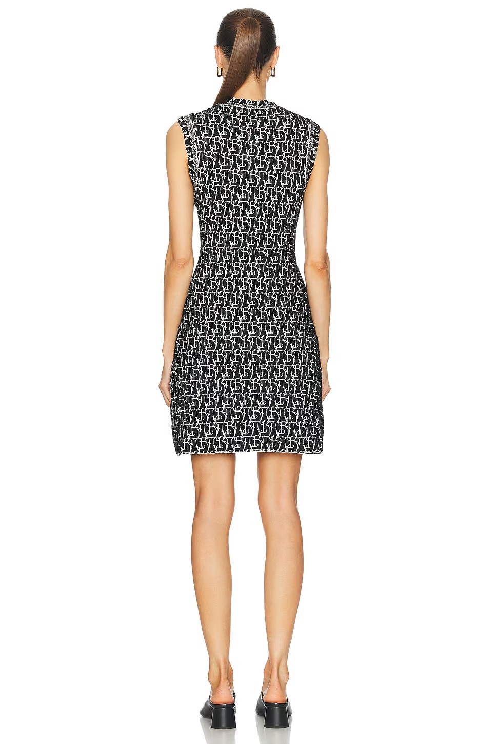 Sleeveless Mini Dress Black IP Pattern