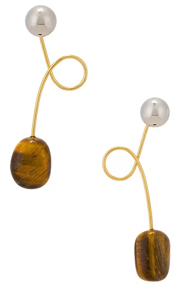 Ball Earrings Tiger-Eye
