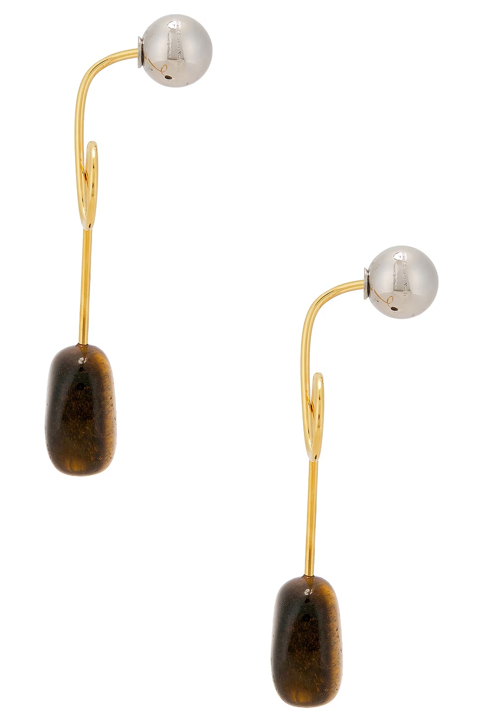 Ball Earrings Tiger-Eye