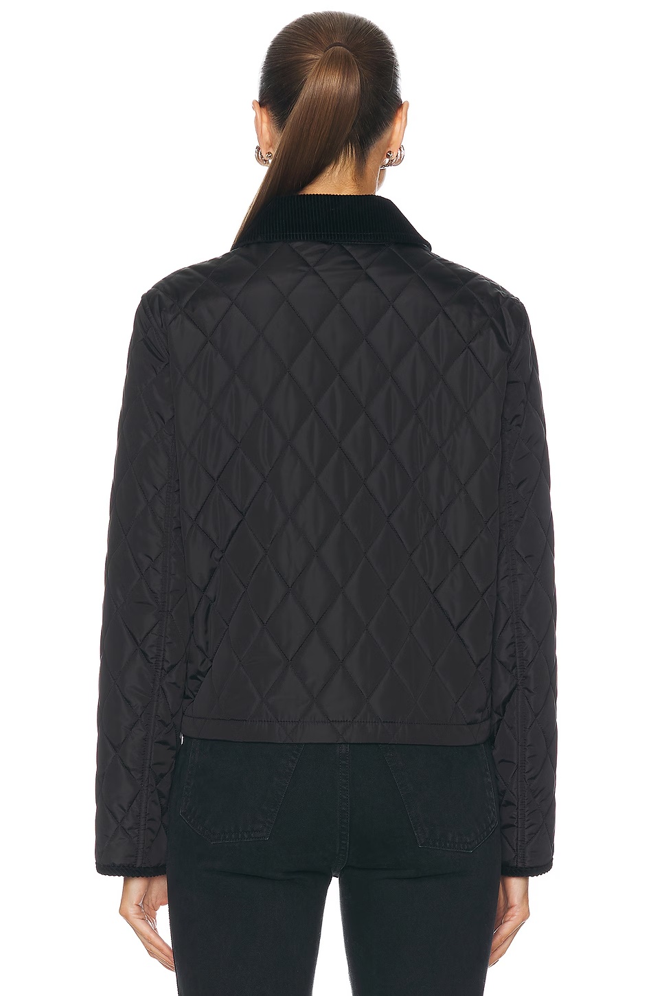 Cropped Quilted Jacket Black & Snug Ip Check