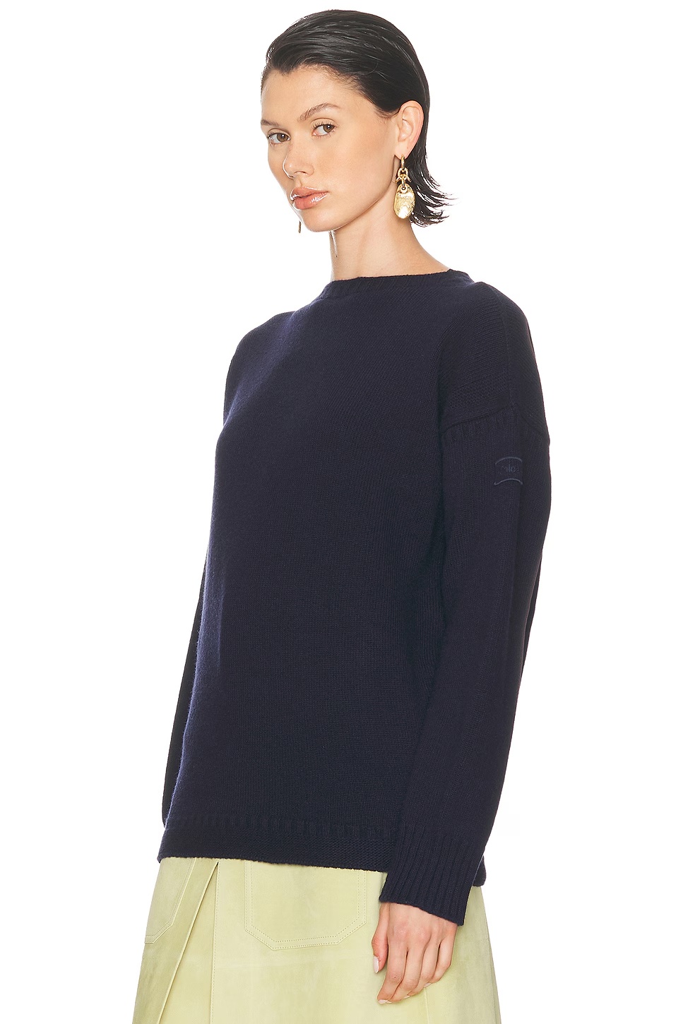 Wool Cashmere Pullover Sweater Navy