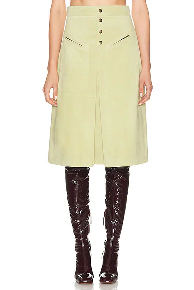 Suede Skirt Dusty Wheat