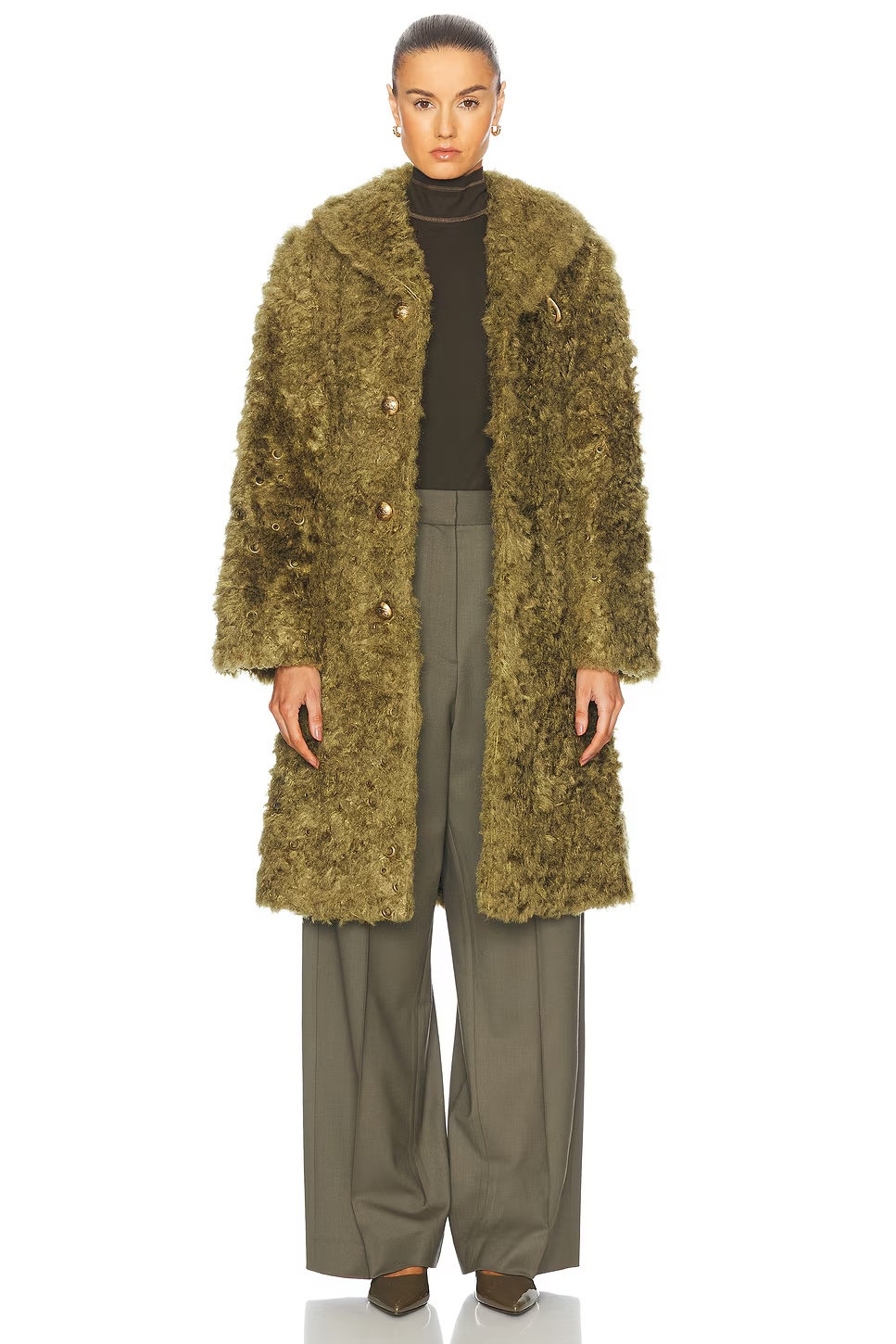 Button Front Long Coat Acre