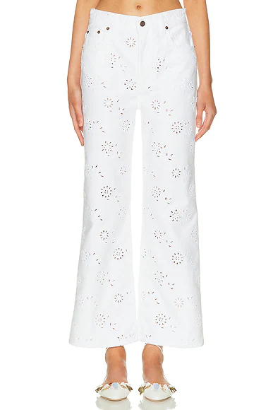 Denim Straight Leg Pant White