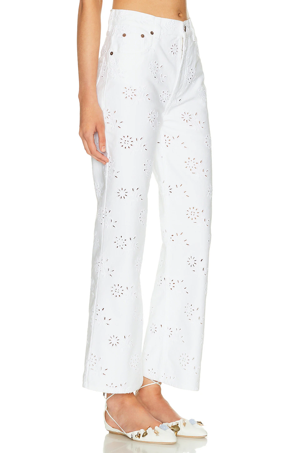 Denim Straight Leg Pant White