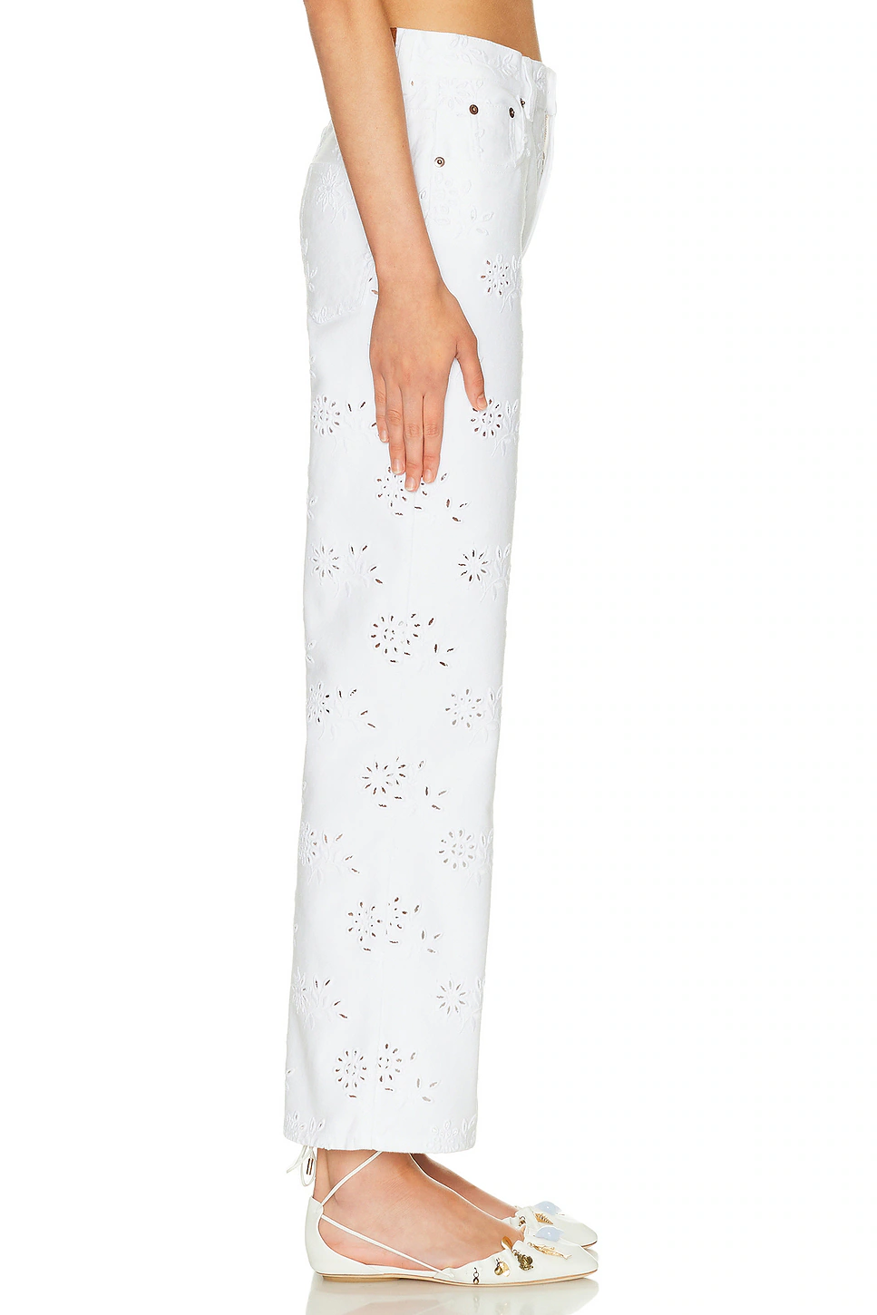 Denim Straight Leg Pant White