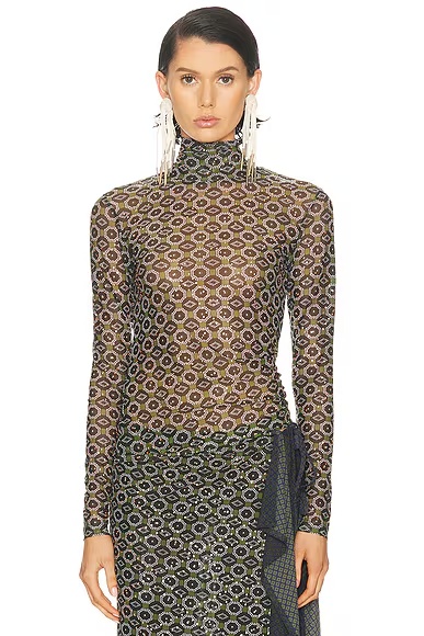 Embellished Hoyser Neck Green