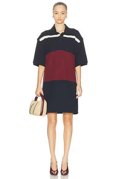 Short Sleeve Polo Dress Navy, Burdundy, & Quinoa