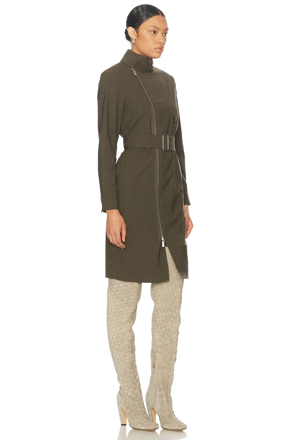 Zip Up Mini Dress Kindle Melange