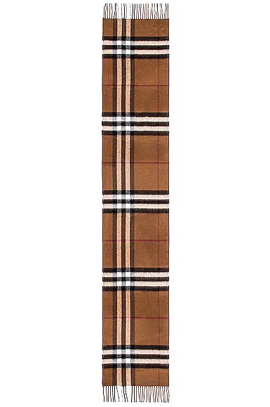 Giant Check Cashmere Scarf Birch Brown