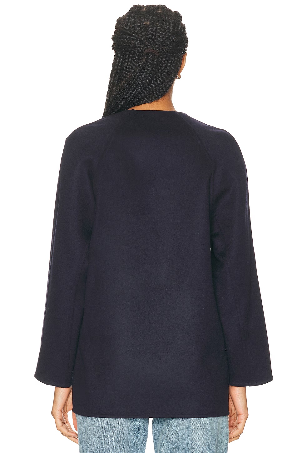 Collarless Coat Navy