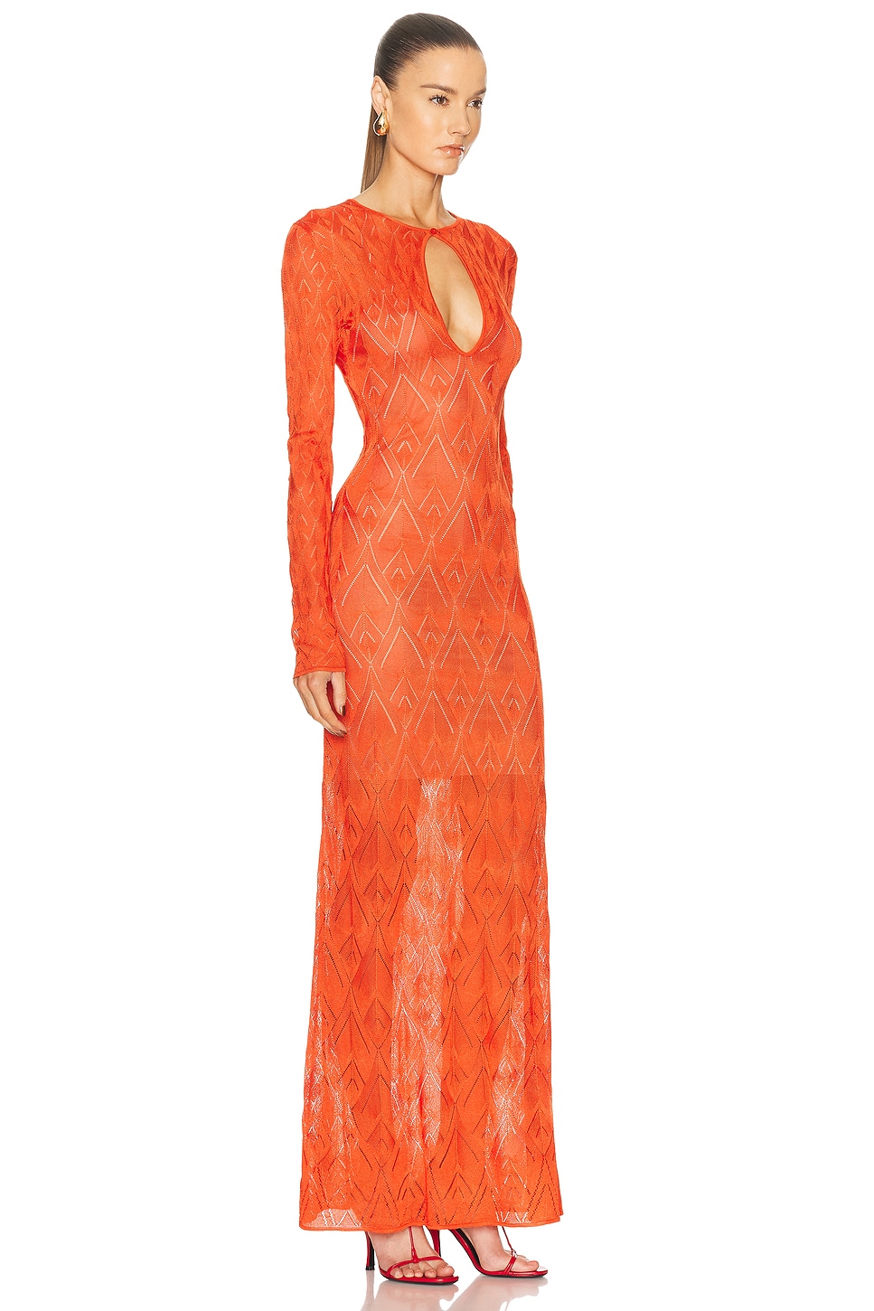 Long Sleeve Dress Orange Flame