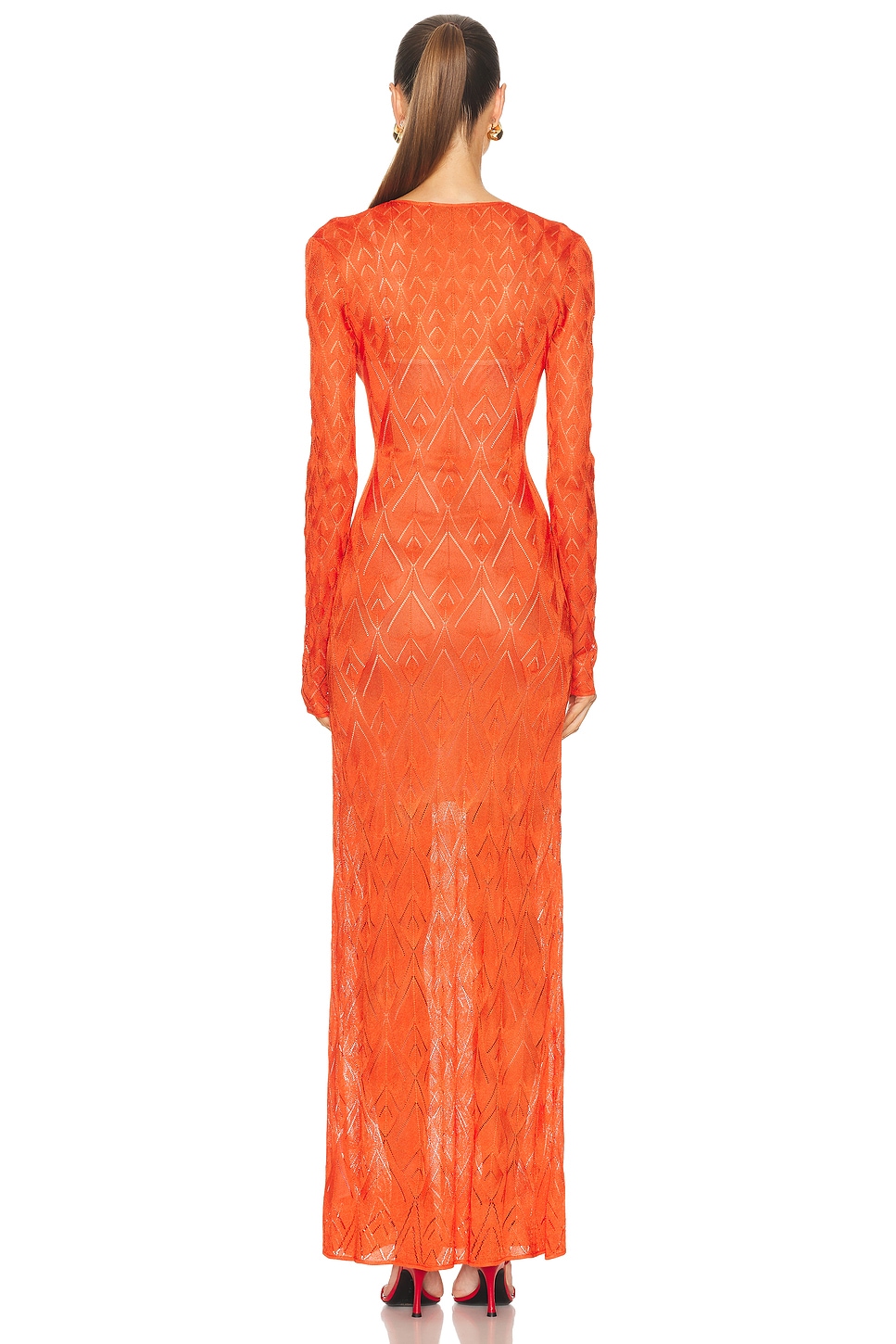 Long Sleeve Dress Orange Flame