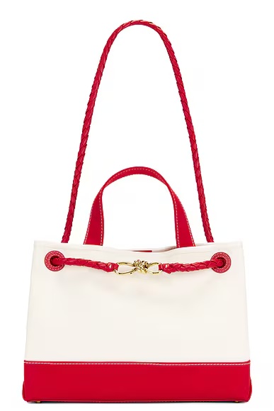 Andiamo Canvas Bag White, Scarlet, Nail Polish, & Muse Brass