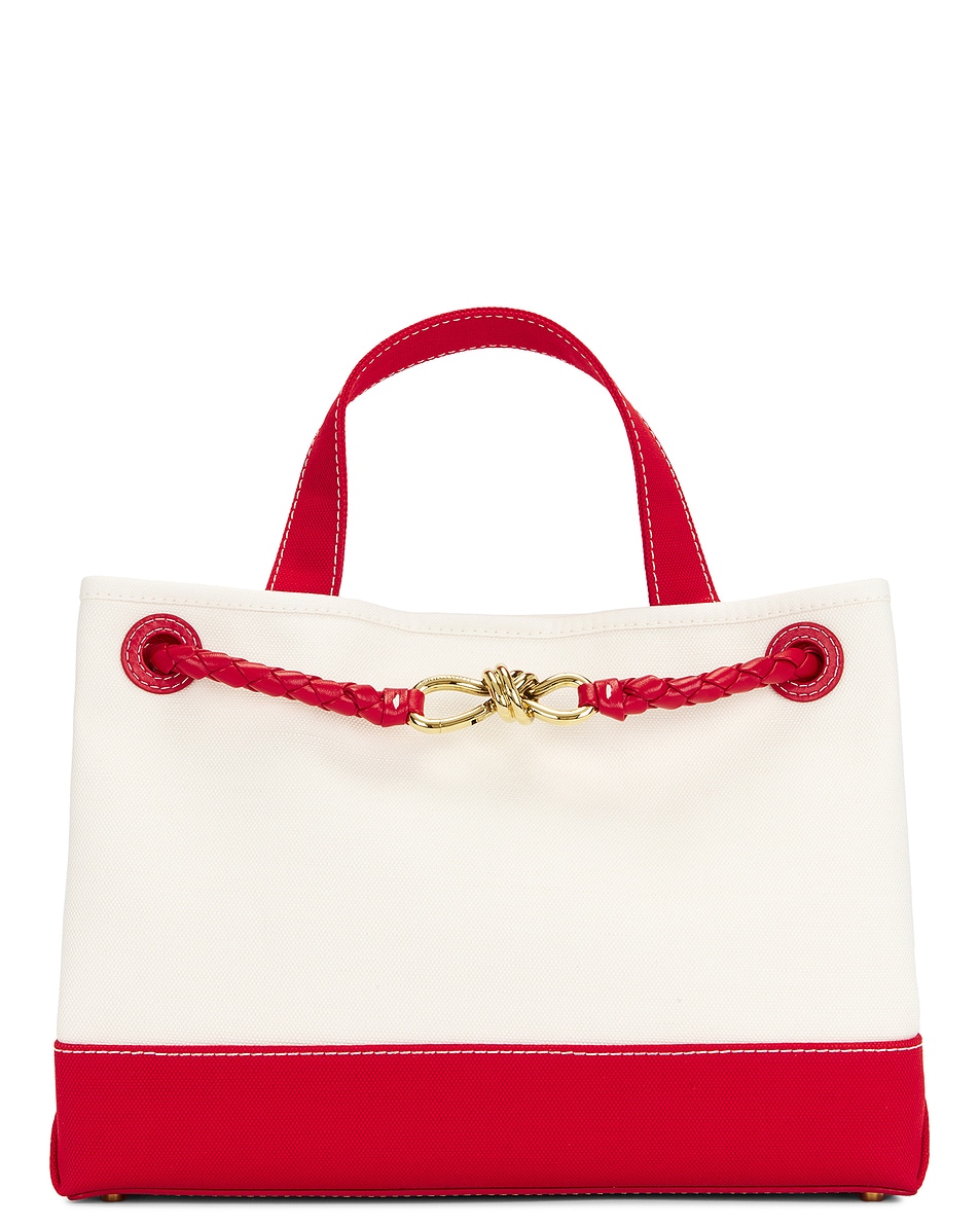 Andiamo Canvas Bag White, Scarlet, Nail Polish, & Muse Brass