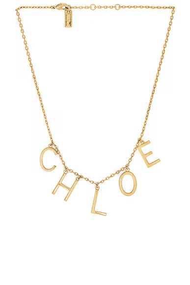 Letters Necklace Vintage Gold