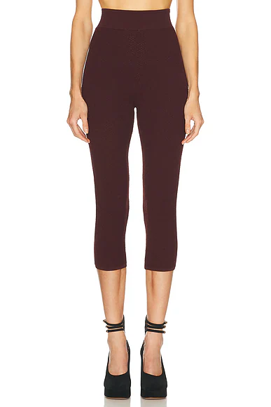 Stretch Knit Capri Pant Vintage Brown