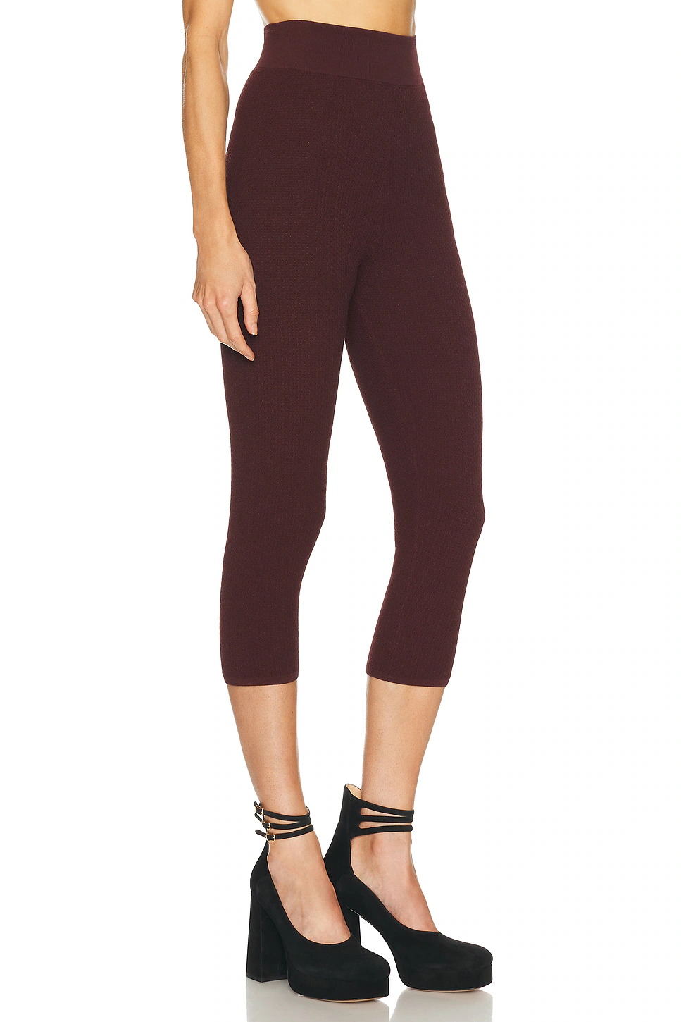 Stretch Knit Capri Pant Vintage Brown