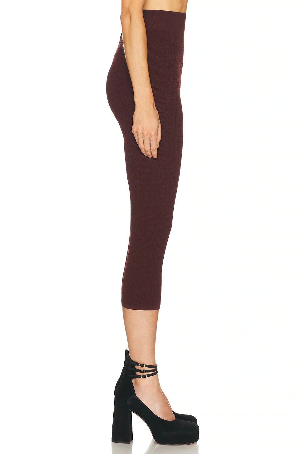 Stretch Knit Capri Pant Vintage Brown