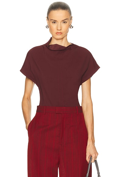Short Sleeve Blouse Black Cherry