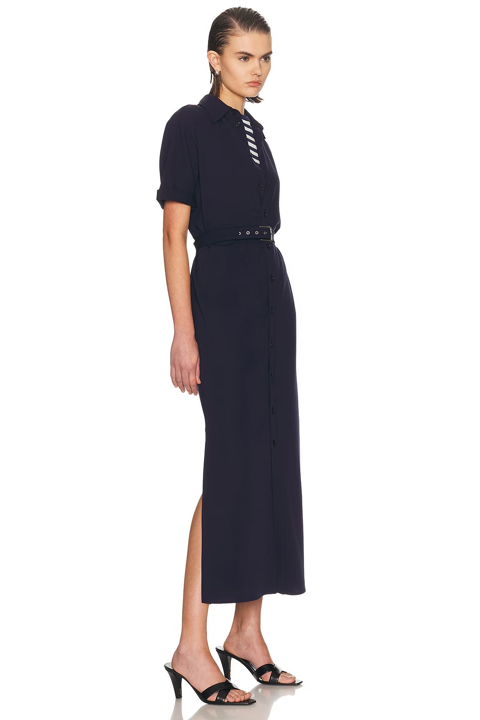 Carol Button Up Dress Icon Navy