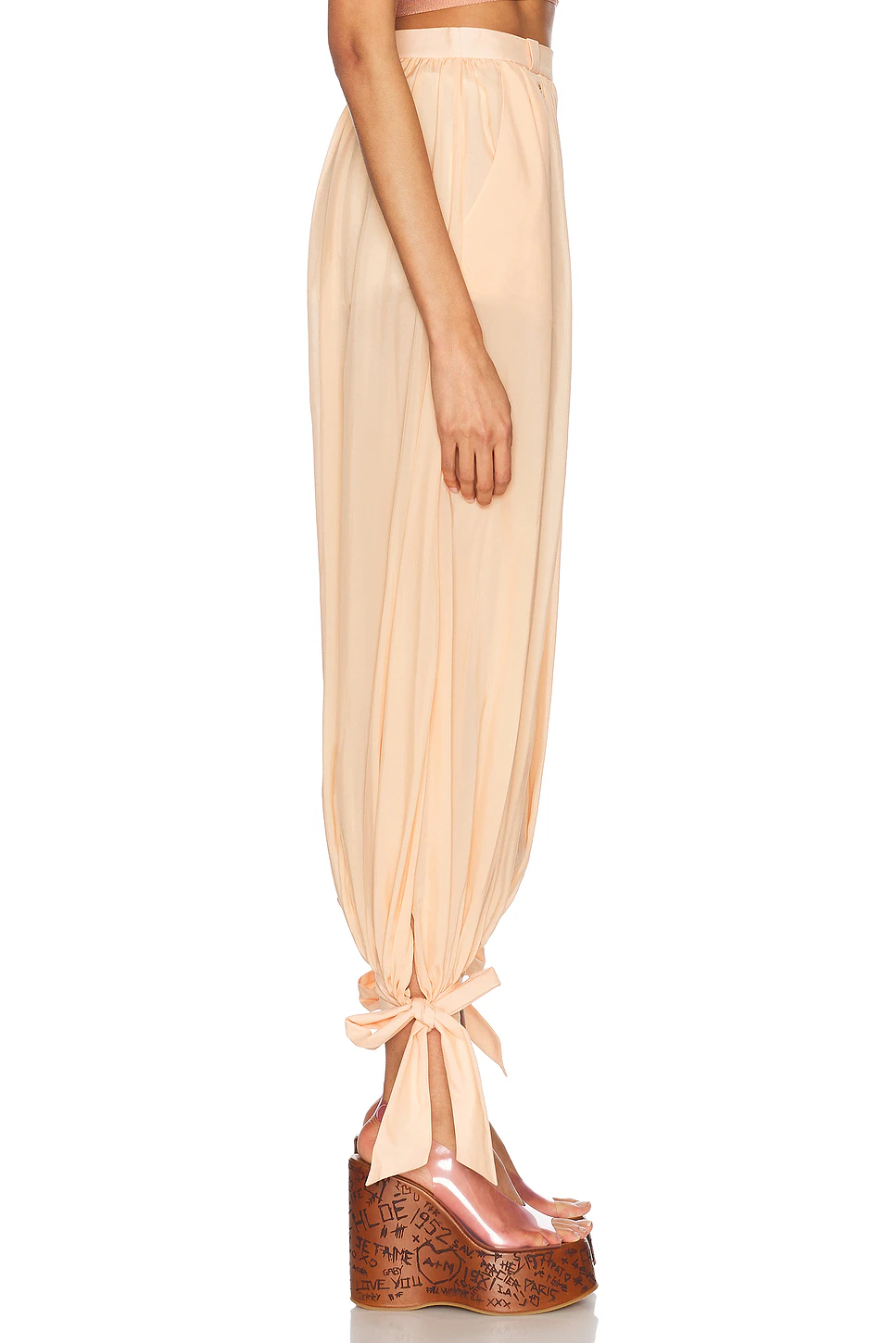 Ribbon Tied Trouser Apricot Pink