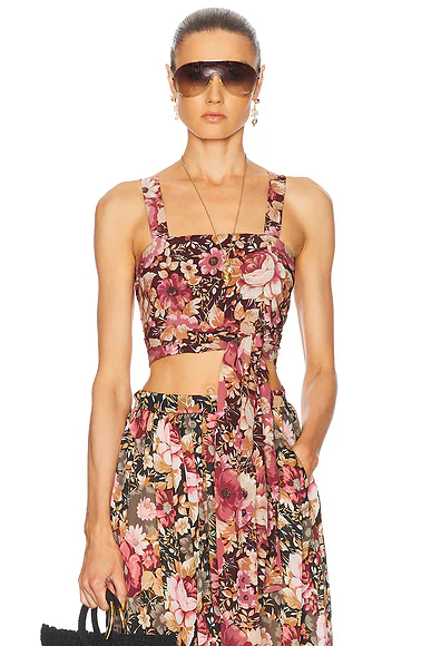 Tie Front Tank Top Maroon Pink