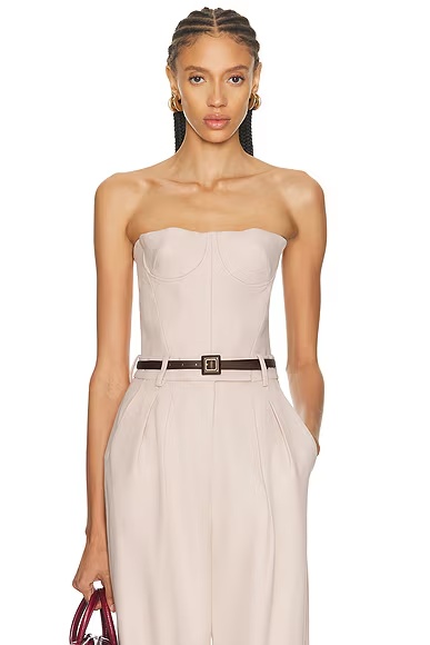 Longline Cupped Corset Top Sepia