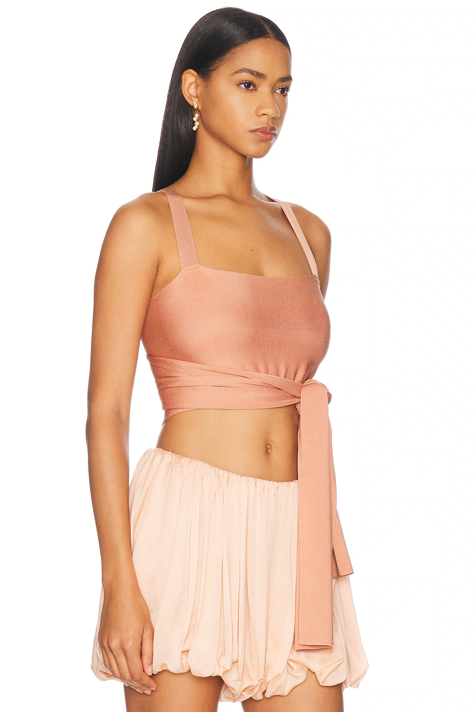 Knit Tied Tank Top Misty Coral