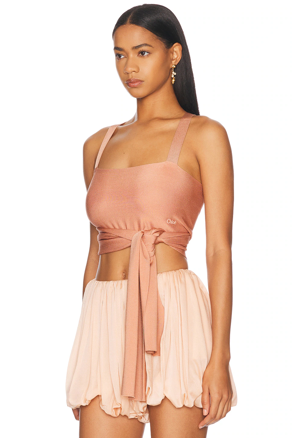Knit Tied Tank Top Misty Coral