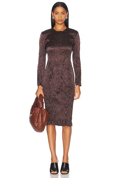 Long Sleeve Midi Dress Ebony