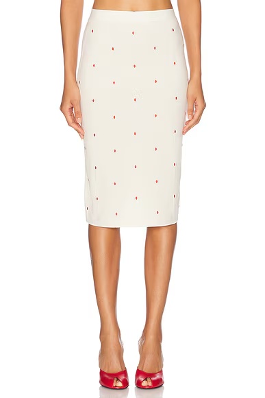 High Waisted Midi Skirt Chalk & Vernis