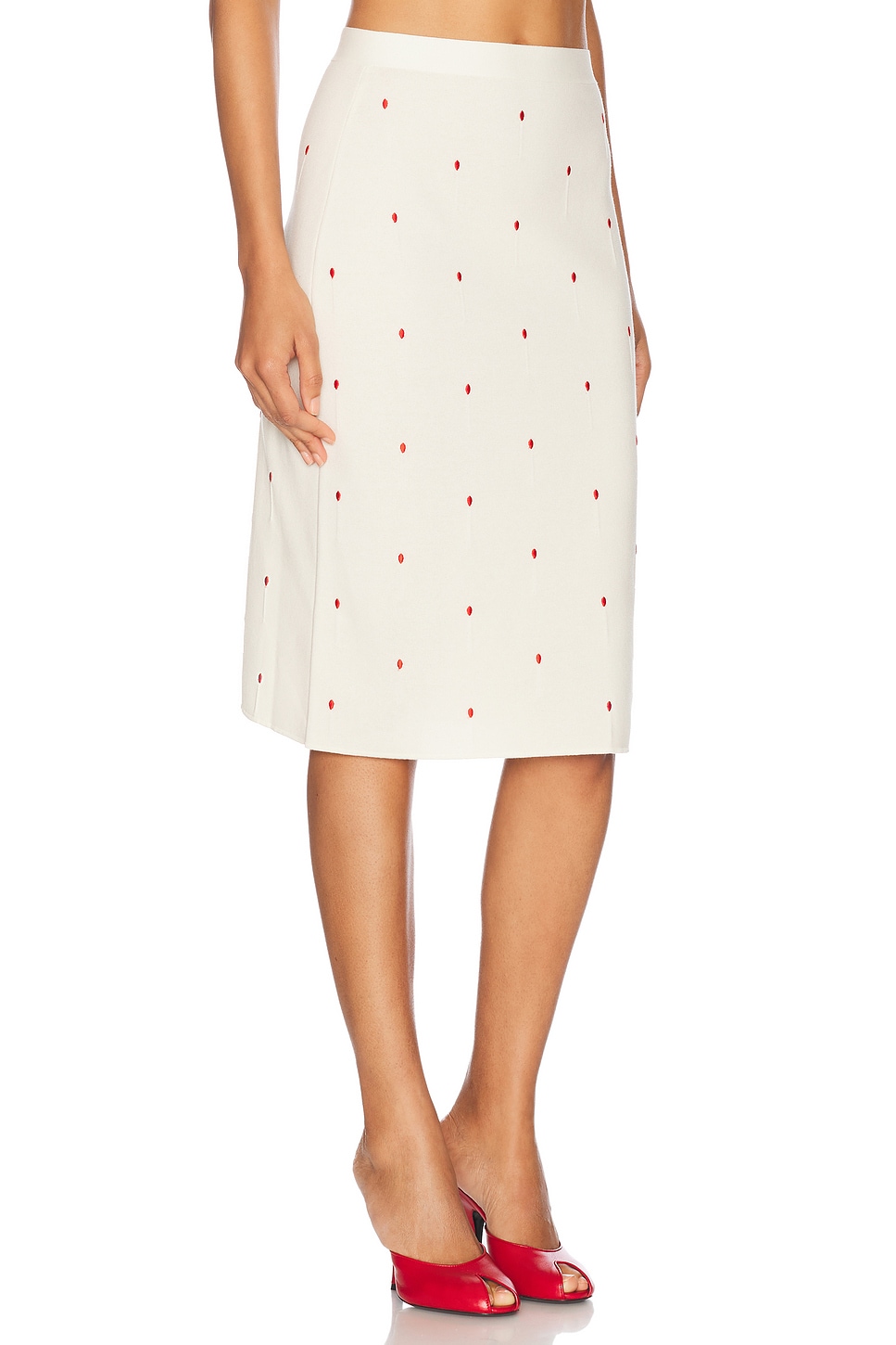 High Waisted Midi Skirt Chalk & Vernis