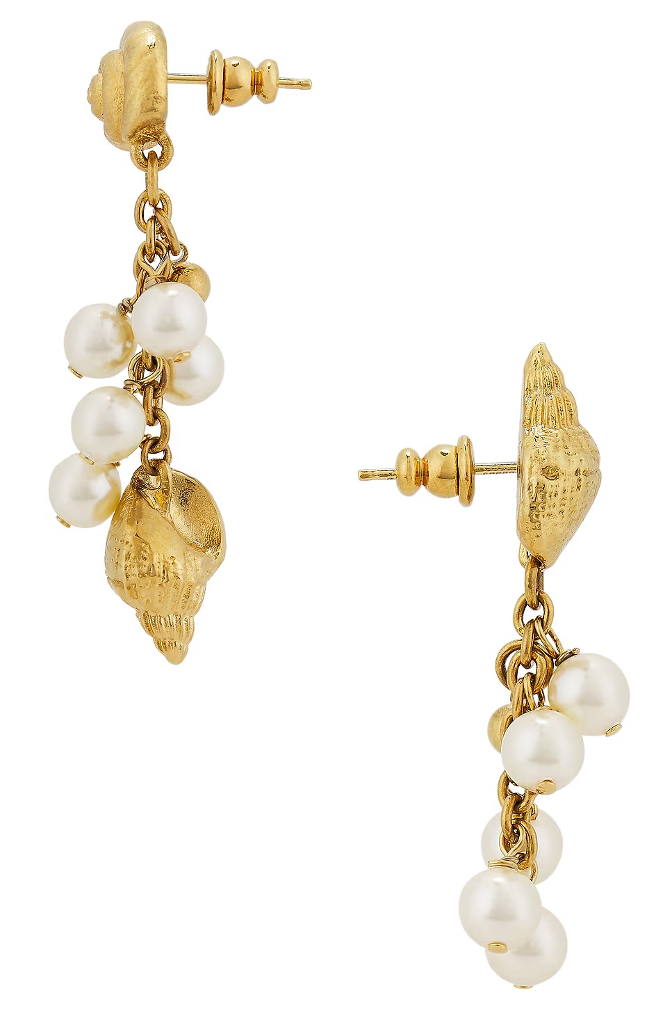 Shell Dangle Earring Vintage Gold