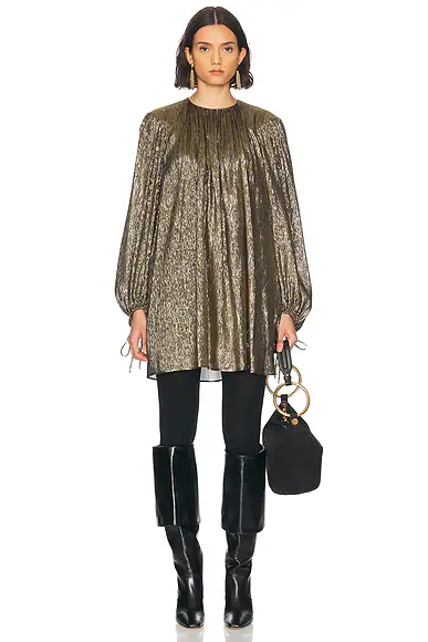 Tie Dress Black Gold