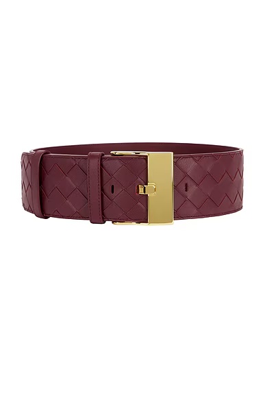Large Watch Intrecciato Belt Barolo & Muse Brass