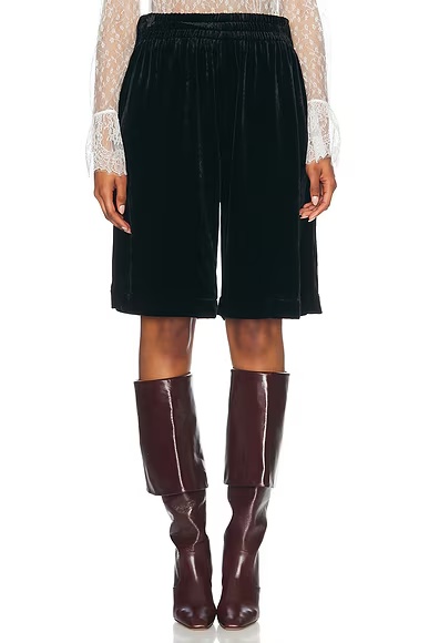 Velvet Bermuda Short Black