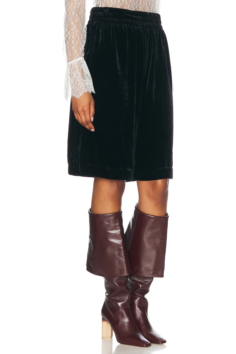 Velvet Bermuda Short Black