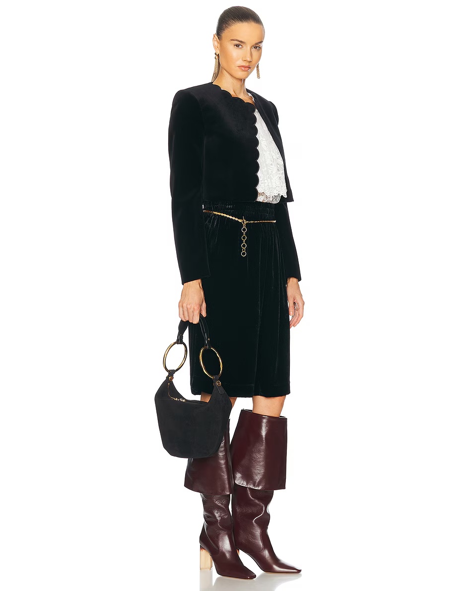 Bracelet Suede Shoulder Bag Black