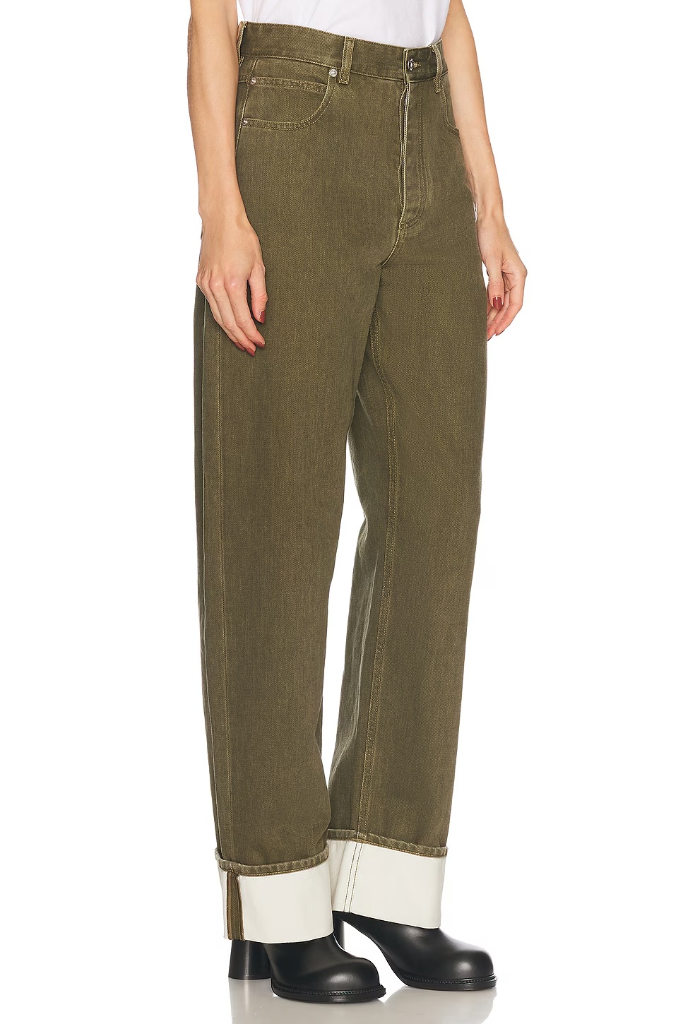 Wide Leg Jeans Caper Stone Washed
