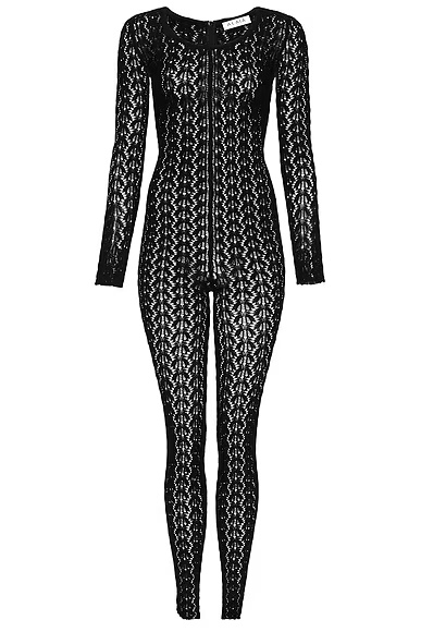 Long Sleeve Catsuit Noir Alaia