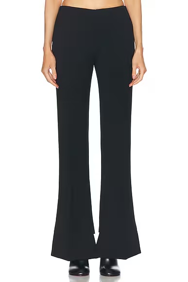 Wool Crepe Slim Trouser Black