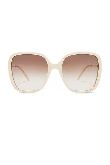Square Sunglasses Ivory, Gold, & Brown