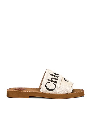 Woody Flat Slides White