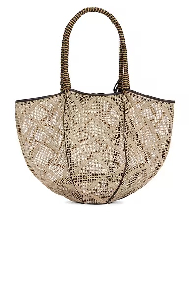 Fishnet Bag Beige, Fondant, Champagne, & Muse Brass