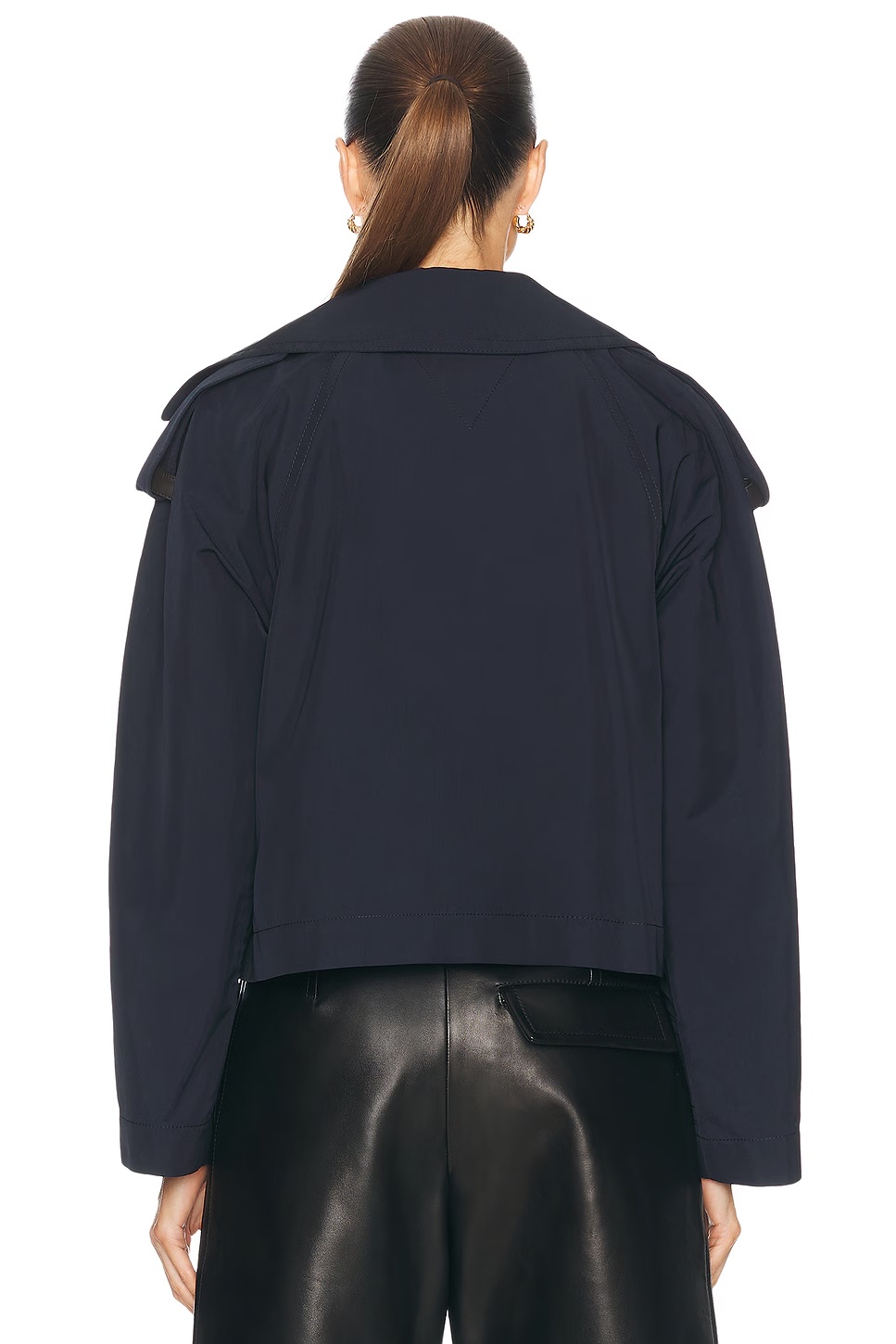 Cropped Trench Coat Midnight Blue