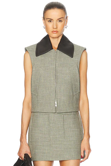 Vest Top Green, Fennel, & White