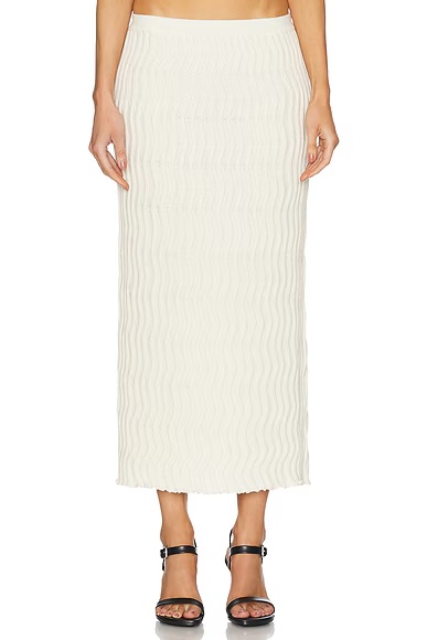 Rib Knit Midi Skirt String