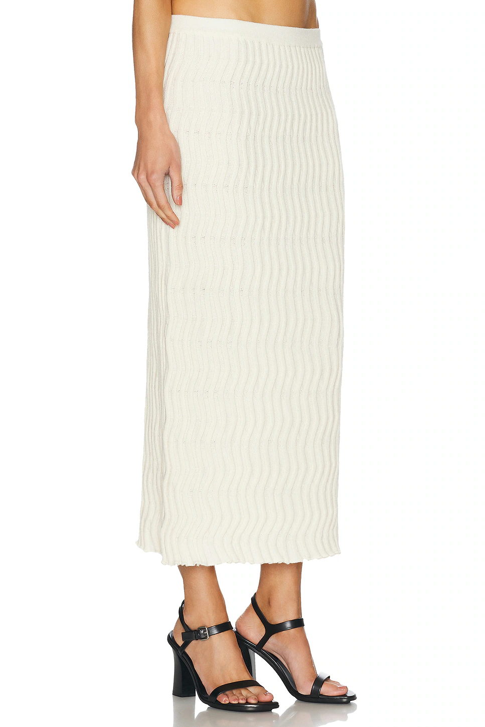 Rib Knit Midi Skirt String